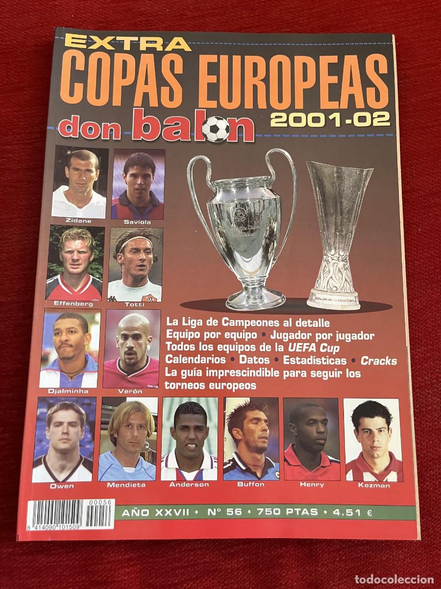 Coleccionismo deportivo: REVISTA DON BALON DB # 56 GUIA EXTRA COPAS EUROPEAS 01 02 2001 2002 LIGA DE CAMPEONES UEFA CUP