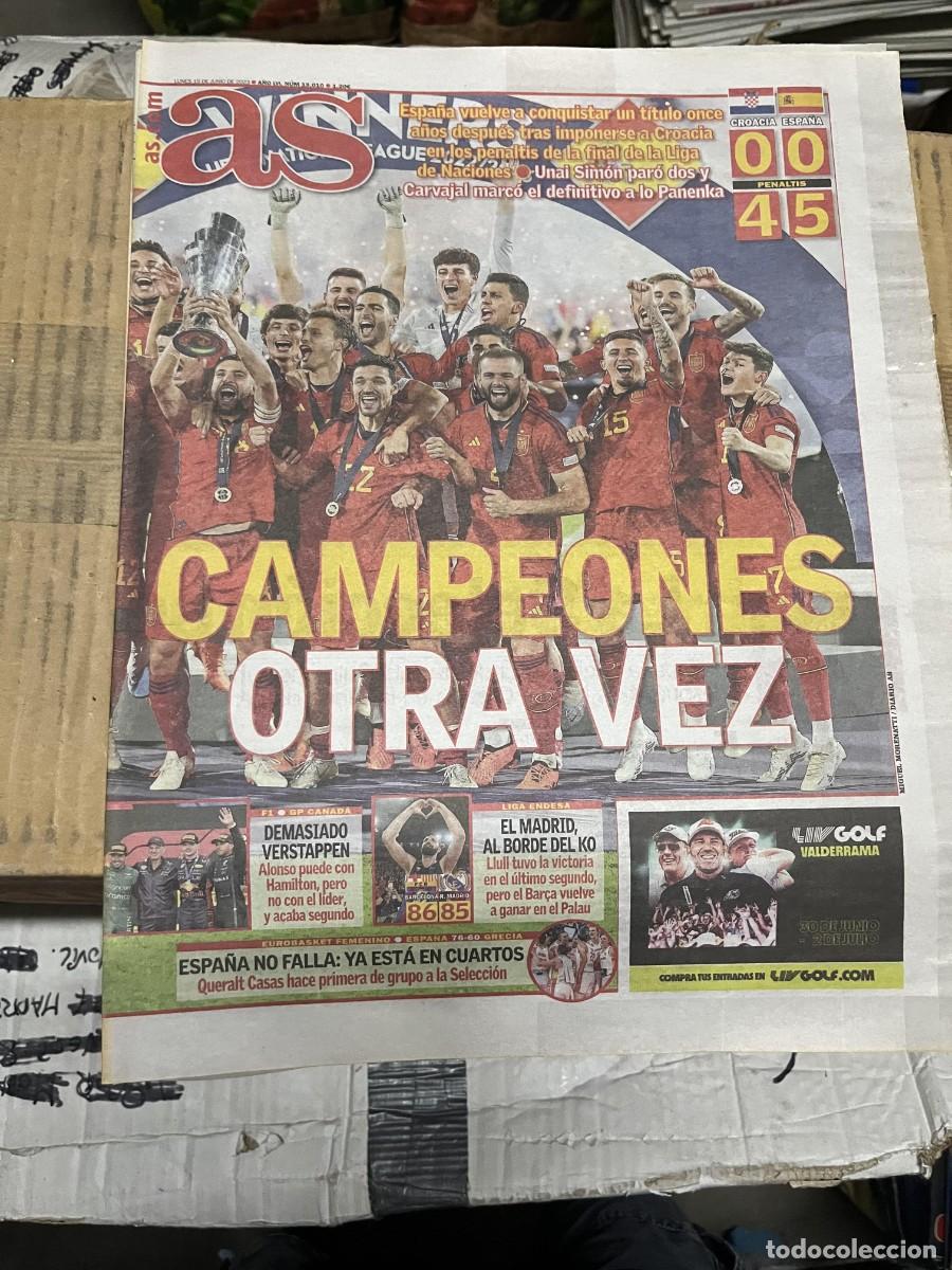 Coleccionismo deportivo: AS (19-6-2023) CAMPEON FINAL UEFA NATIONS LEAGUE ESPA&Ntilde;A 0-0 CROACIA