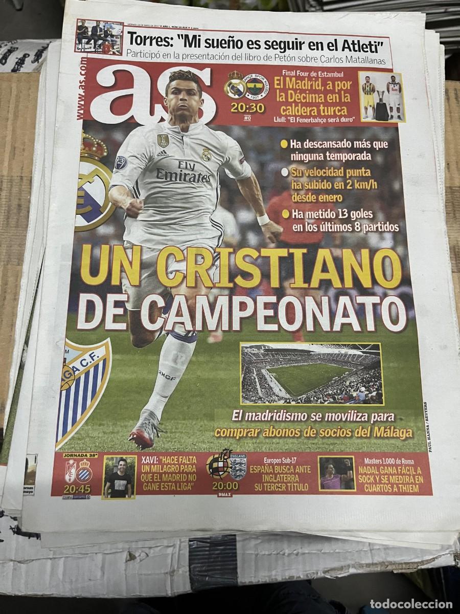 Coleccionismo deportivo: AS (19-5-2017) FINAL LIGA CRISTIANO RONALDO MALAGA REAL MADRID FENERBAHCE BALONCESTO