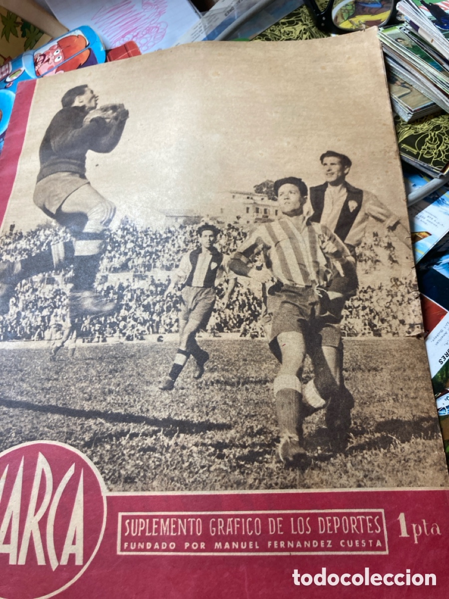 Collectionnisme sportif: Marca 1946 Oviedo Real Madrid Espa&ntilde;ol Hercules Celta Gijon