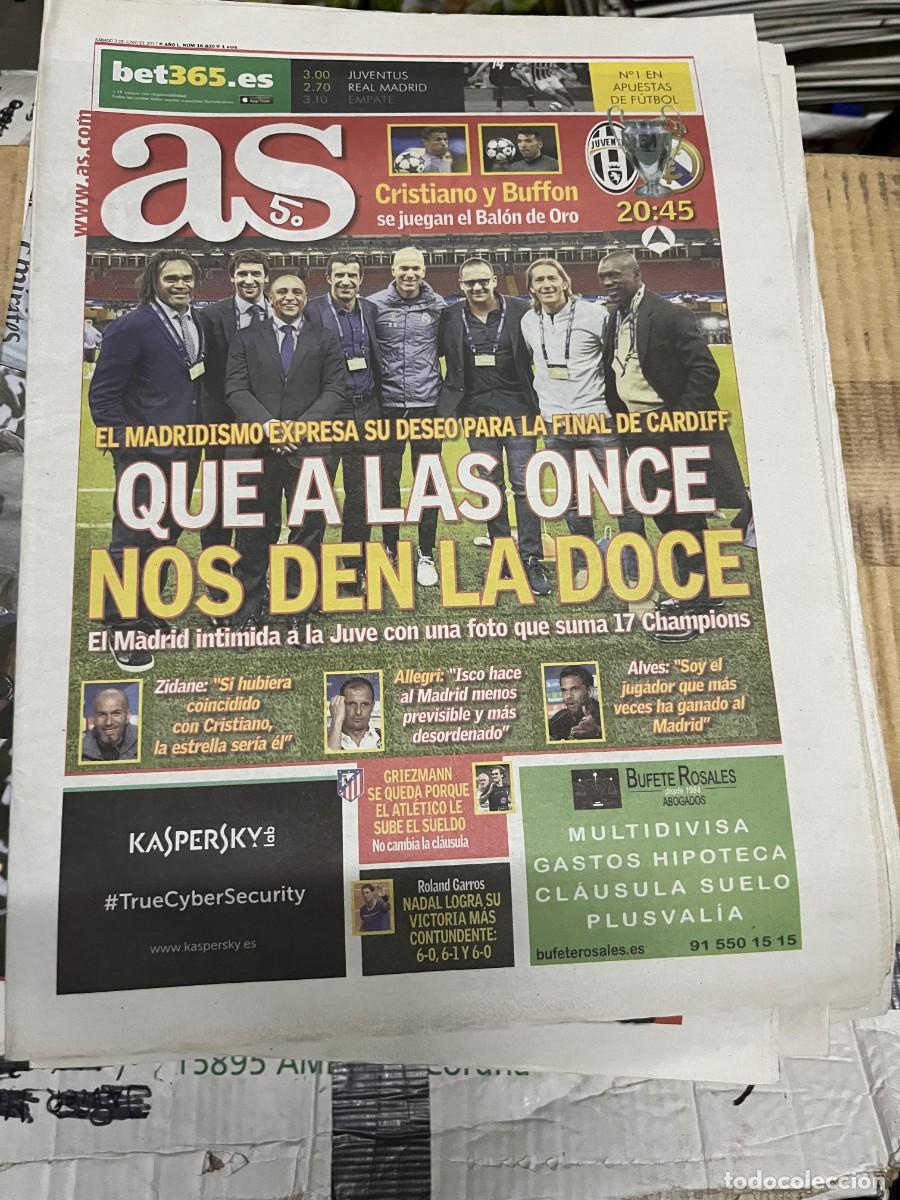Coleccionismo deportivo: AS (3-6-2017) HOY REAL MADRID JUVENTUS FINAL CHAMPIONS CRISTIANO RONALDO BUFFON