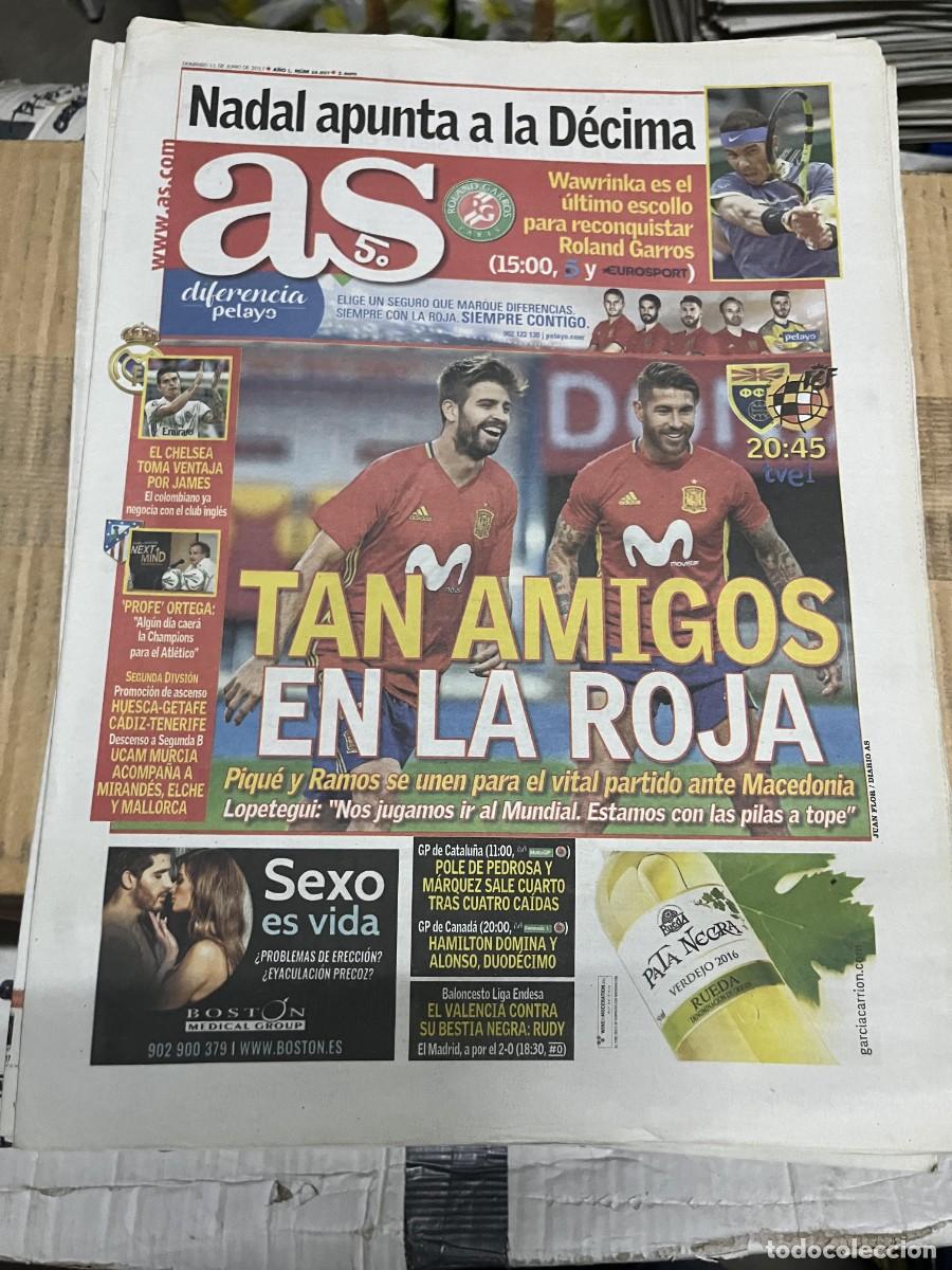 Coleccionismo deportivo: AS (11-6-2017) CHELSEA JAMES WAWRINKA RAFAEL NADAL TENIS HOY MACEDONIA SELECCION ESPA&Ntilde;OLA ESPA&Ntilde;A