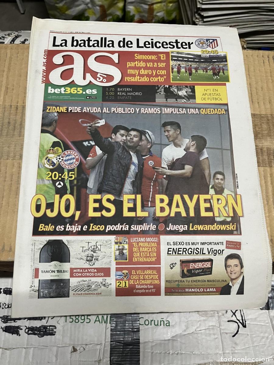 Coleccionismo deportivo: AS (18-4-2017) HOY CHAMPIONS LEICESTER ATLETICO MADRID REAL MADRID BAYERN MUNCHEN