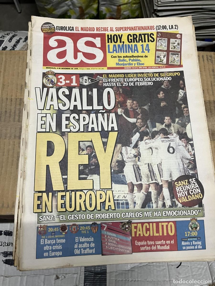 Collezionismo sportivo: AS (8-12-1999) CHAMPIONS REAL MADRID 3-1 ROSENBORG BARCELONA SPARTA PRAHA UNITED VALENCIA