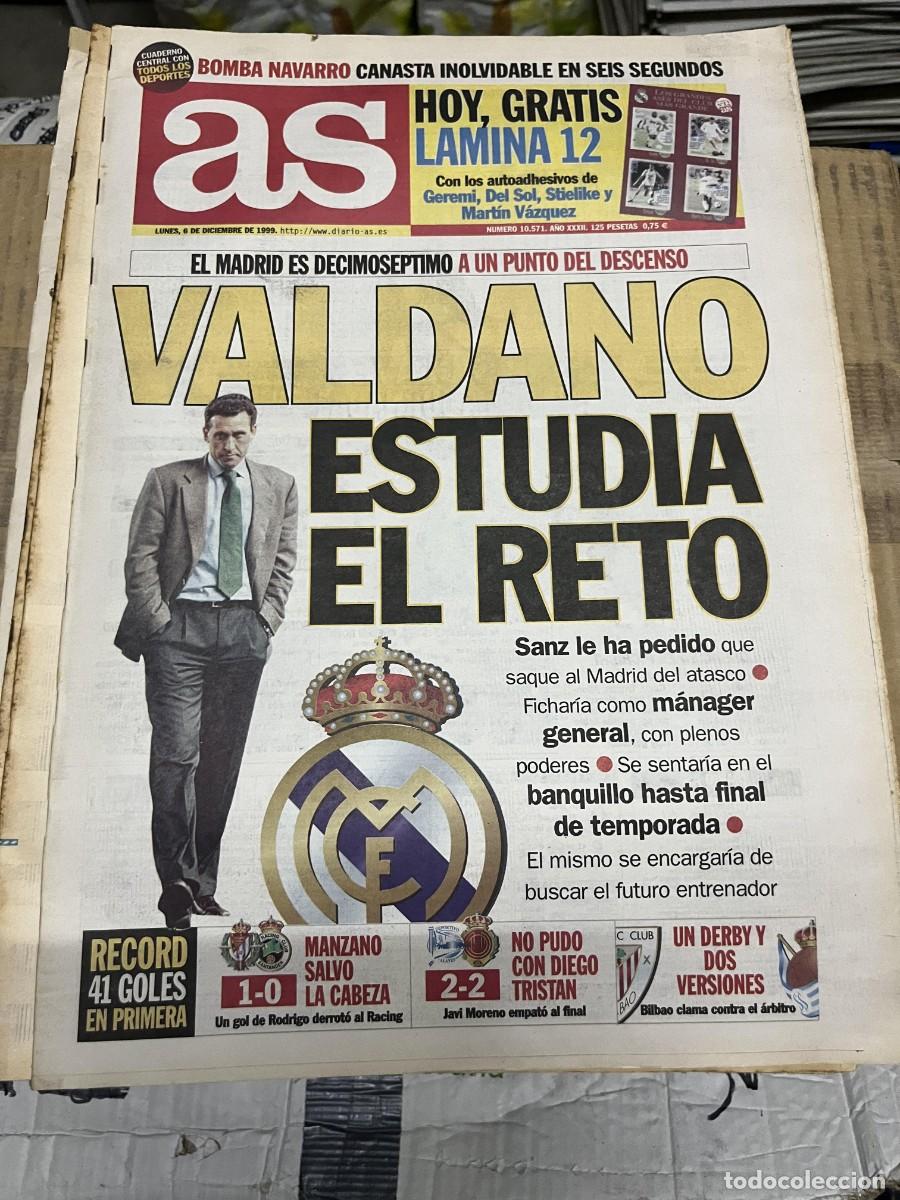 Collezionismo sportivo: AS (6-12-1999) JORGE VALDANO REAL MADRID VALLADOLID 1-0 RACING SANTANDER ALAVES 2-2 MALLORCA