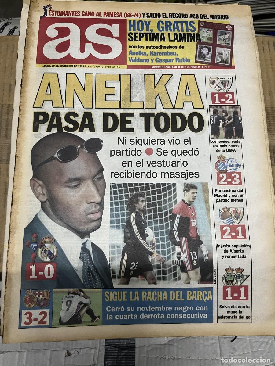 Collezionismo sportivo: AS (29-11-1999) ANELKA CELTA VIGO 1-0 REAL MADRID MALLORCA 3-2 BARCELONA RAYO 1-2 ATHLETIC