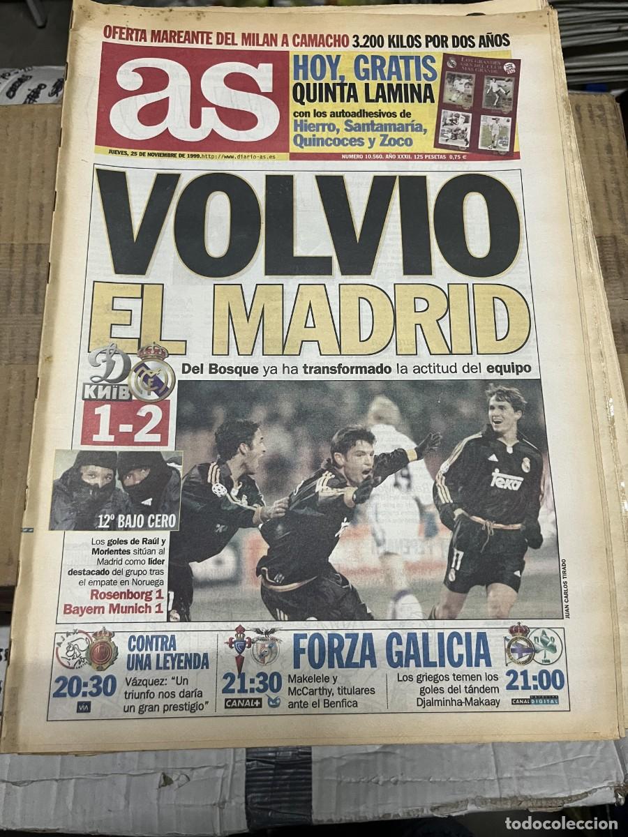 Collezionismo sportivo: AS (25-11-1999) CHAMPIONS DYNAMO KIEV 1-2 REAL MADRID ROSENBORG 1-1 BAYERN MUNCHEN AJAX MALLORCA
