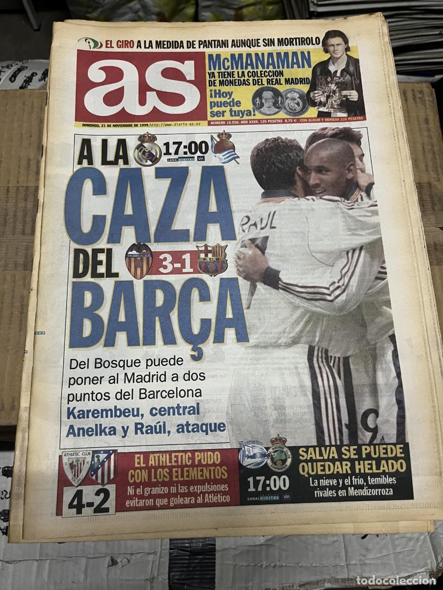 Collezionismo sportivo: AS (21-11-1999) HOY REAL MADRID R.SOCIEDAD VALENCIA 3-1 BARCELONA JORNADA LIGA ATHLETIC 4-2 ATLETICO
