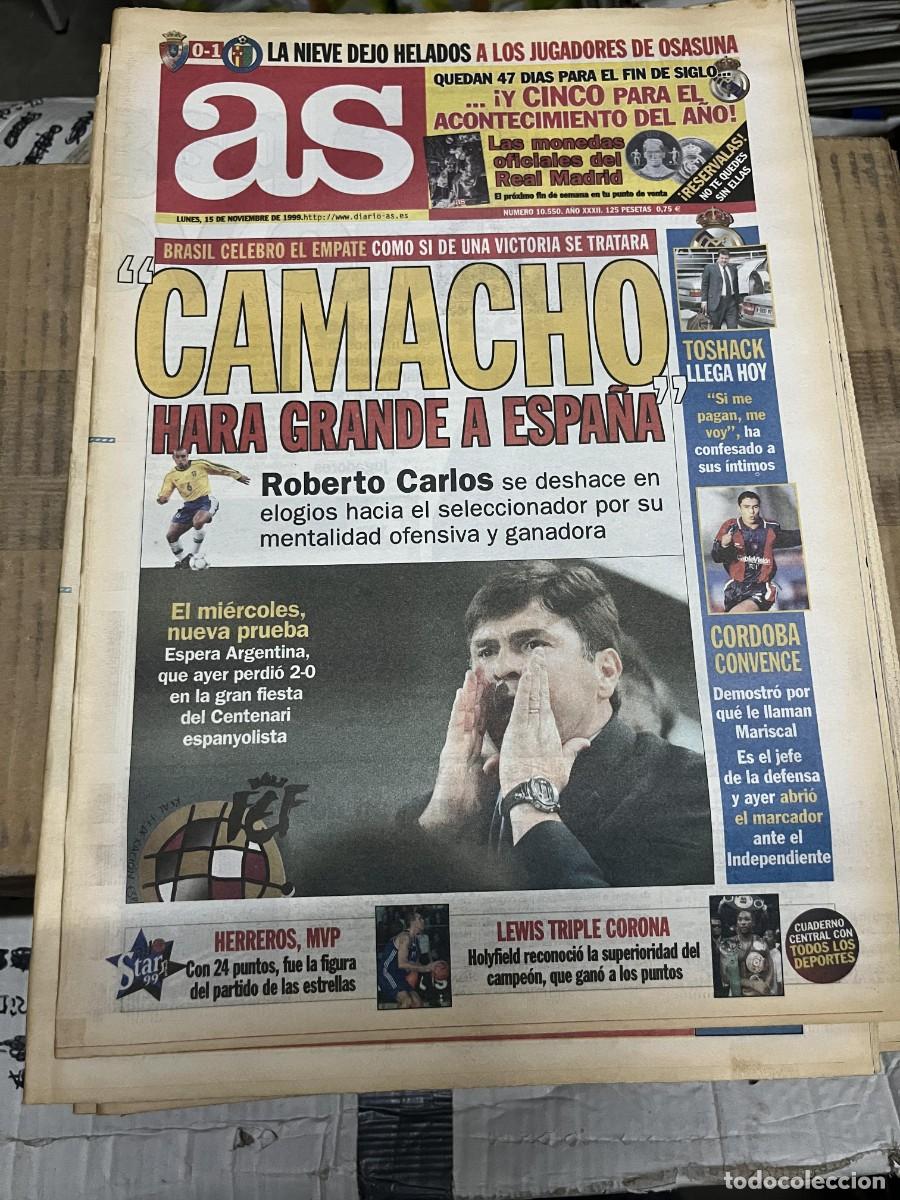 Collezionismo sportivo: AS (15-11-1999) CAMACHO ROBERTO CARLOS BRASIL ESPA&Ntilde;A TOSHACK CORDOBA ALBERTO HERREROS