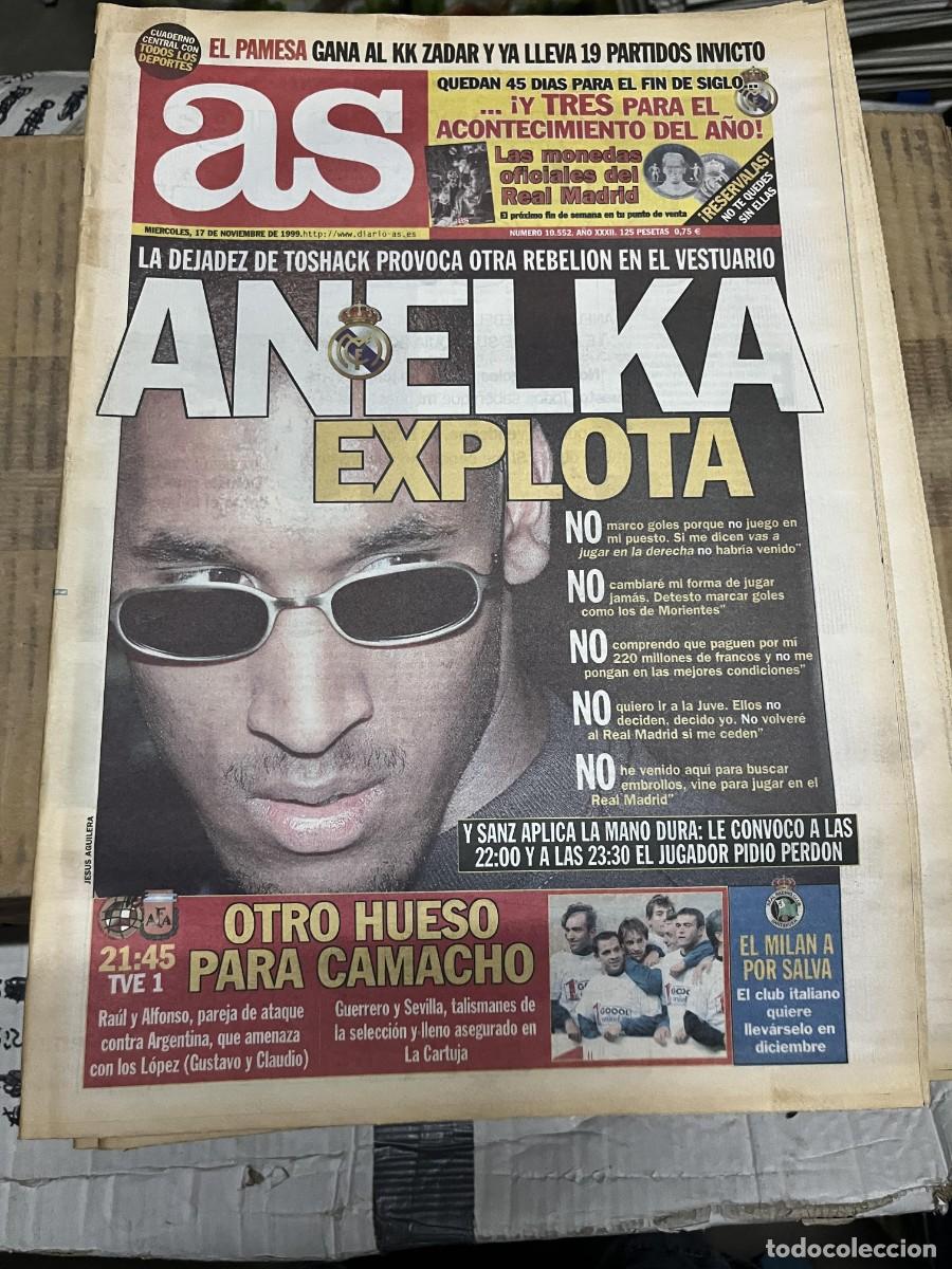 Coleccionismo deportivo: AS (17-11-1999) ANELKA REAL MADRID ESPA&Ntilde;A ARGENTINA SALVA BALLESTA MILAN PAMESA INVICTO