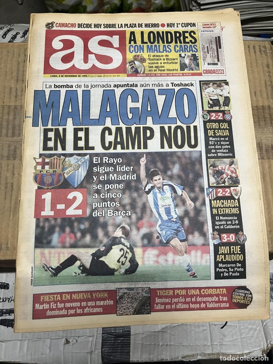 Collezionismo sportivo: AS (8-11-1999)BARCELONA 1-2 MALAGA ATLETICO 2-2 NUMANCIA REAL SOCIEDAD 3-0 VALLADOLID RACING ESPA&Ntilde;OL
