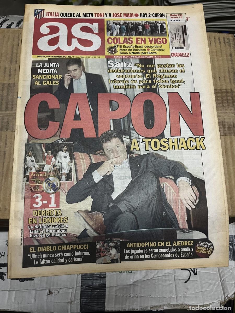 Collezionismo sportivo: AS (9-11-1999) TOSHACK LORENZO SANZ ARSENAL 3-1 REAL MADRID CHIAPPUCCI TONI JOSE MARI ATLETICO