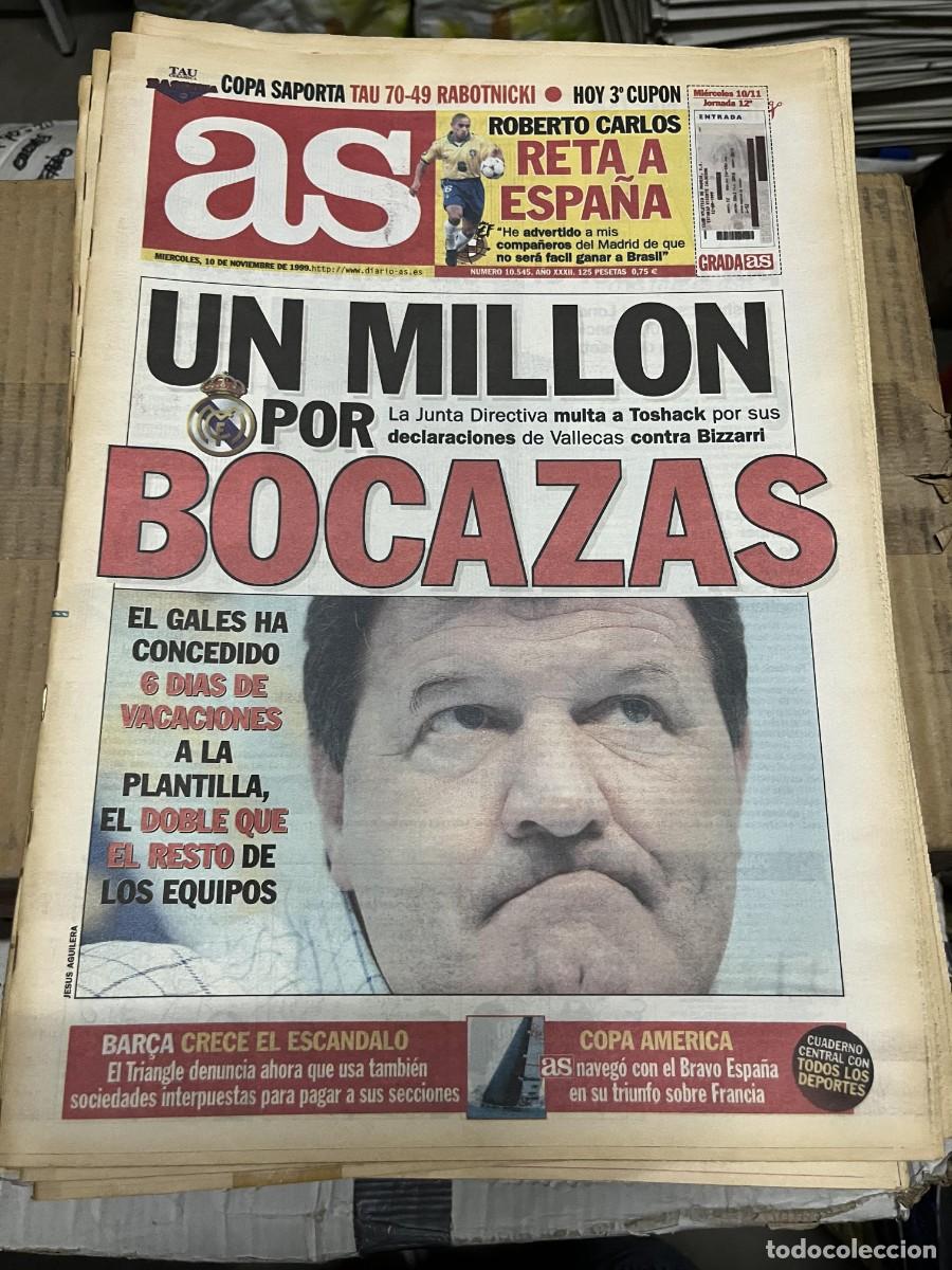 Collezionismo sportivo: AS (10-11-1999) TOSHACK REAL MADRID ROBERTO CARLOS BRASIL ESPA&Ntilde;A COPA SAPORTA TAUGRES