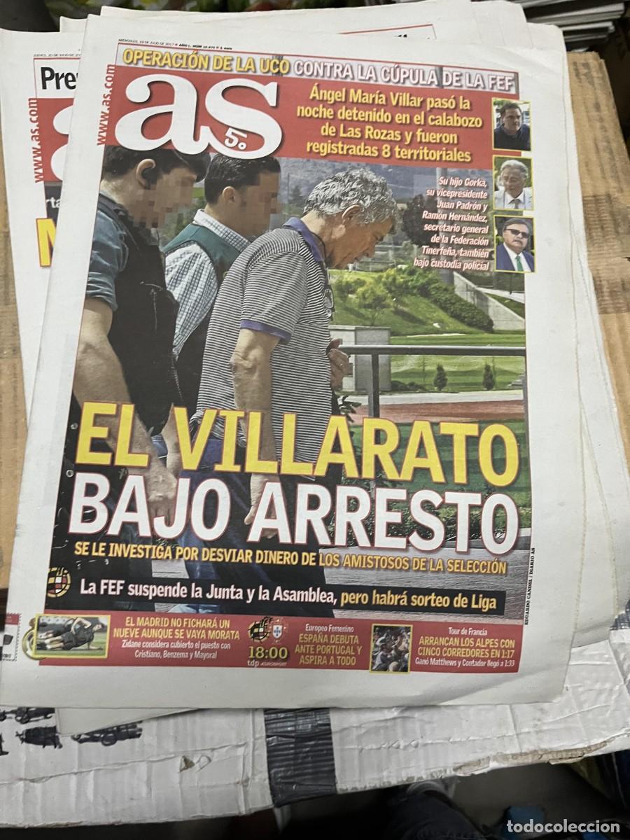 Coleccionismo deportivo: AS (19-7-2017) ANGEL MARIA VILLAR DETENIDO RFEF OPERACION DE LA UCO ESPA&Ntilde;A FEDERACION ESPA&Ntilde;OLA