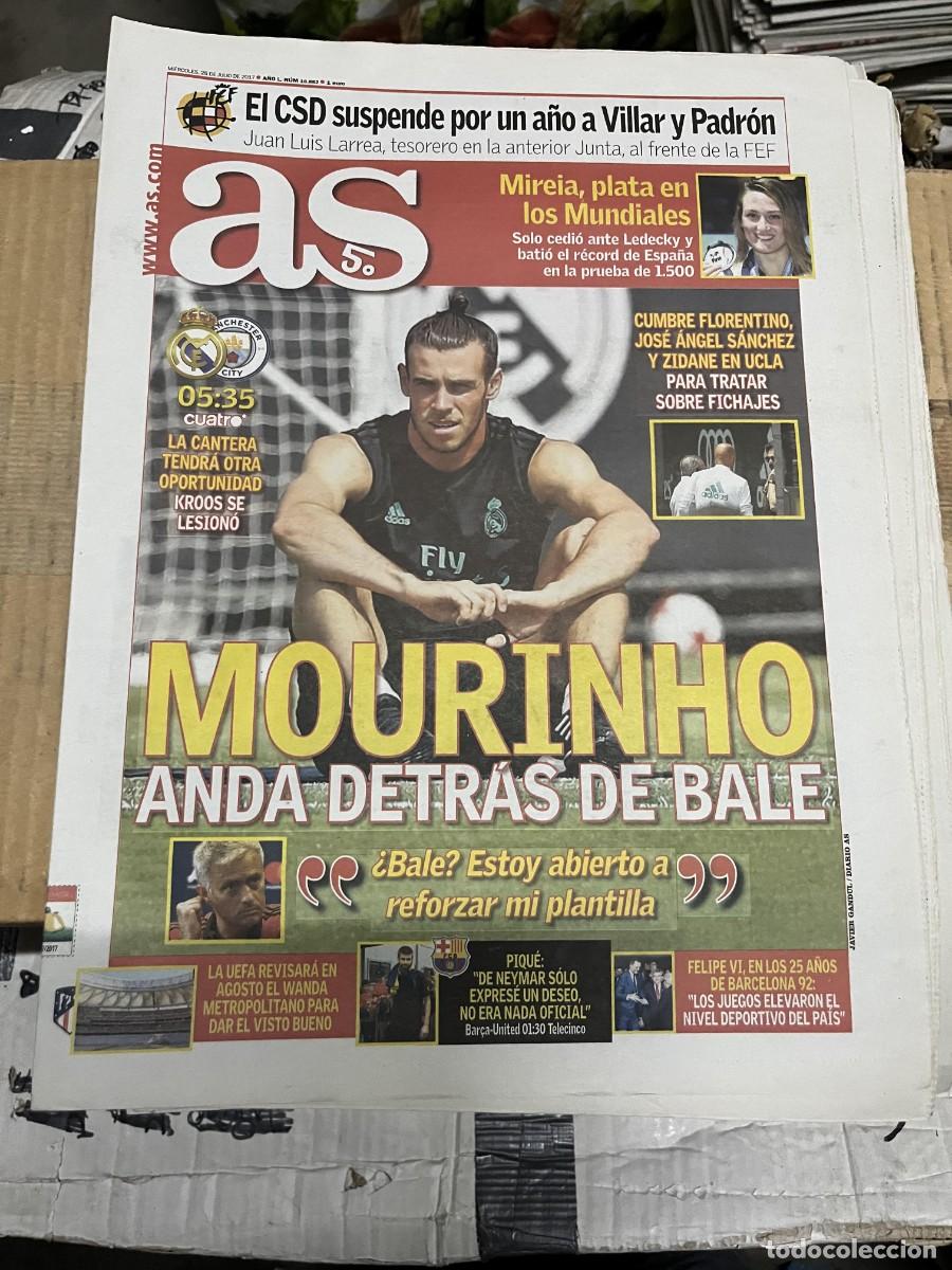 Coleccionismo deportivo: AS (26-7-2017) CSD ANGEL MARIA VILLAR PADRON RFEF REAL MADRID MANCHESTER CITY BALE