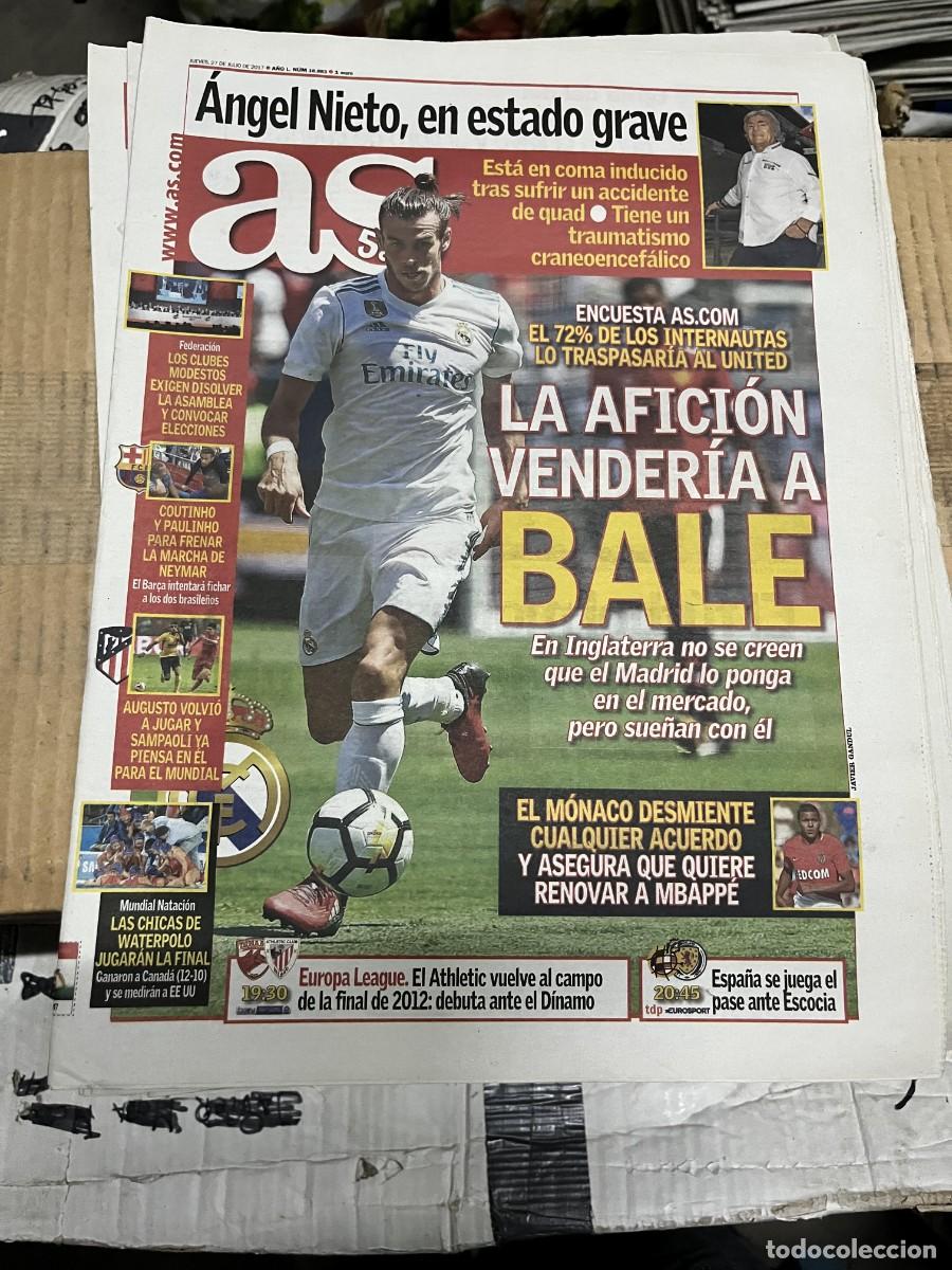 Coleccionismo deportivo: AS (27-7-2017) ANGEL NIETO BALE REAL MADRID MBAPPE MONACO PSG