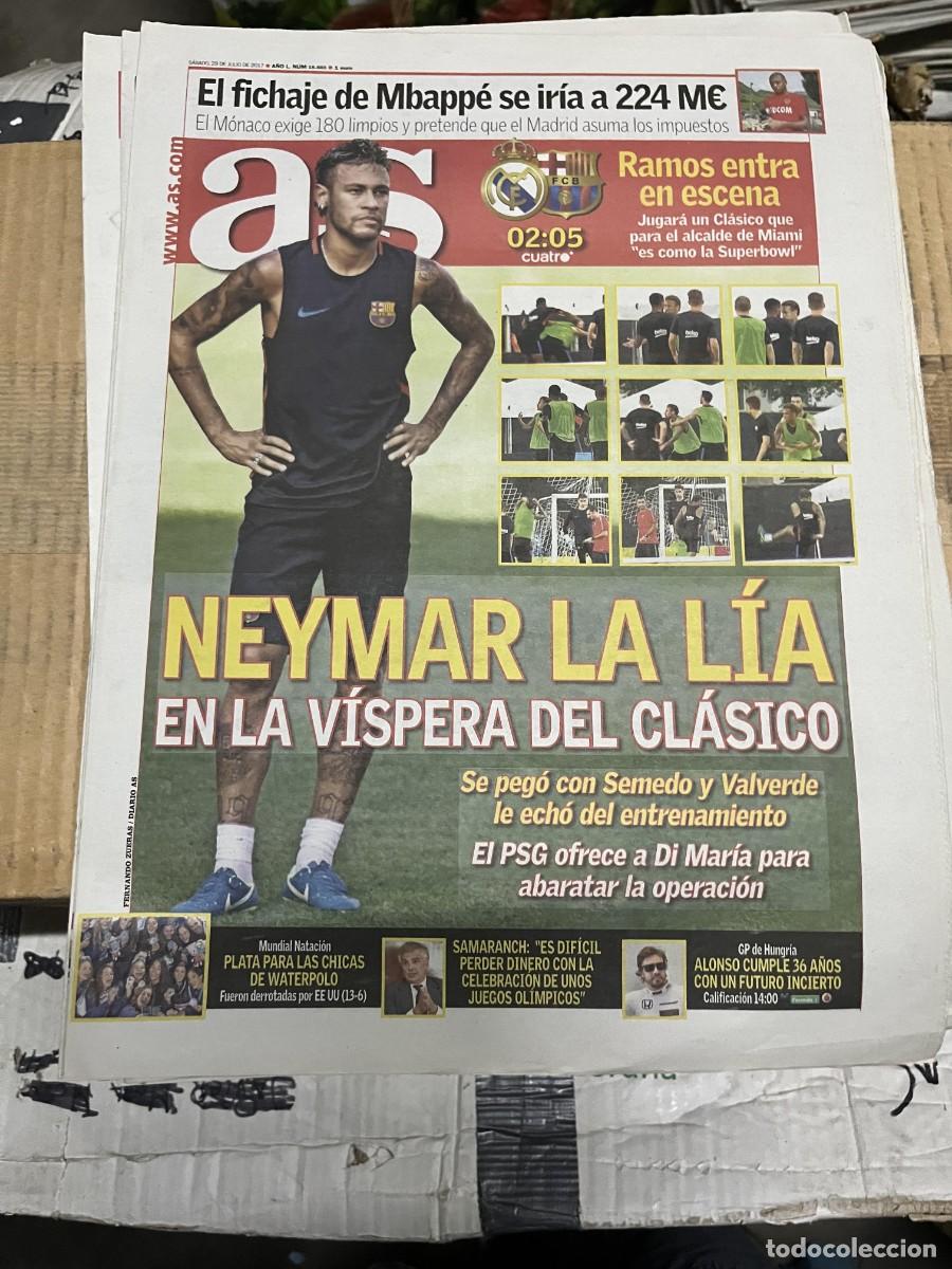 Coleccionismo deportivo: AS (29-7-2017) FICHAJE MBAPPE PSG MONACO NEYMAR REAL MADRID BARCELONA