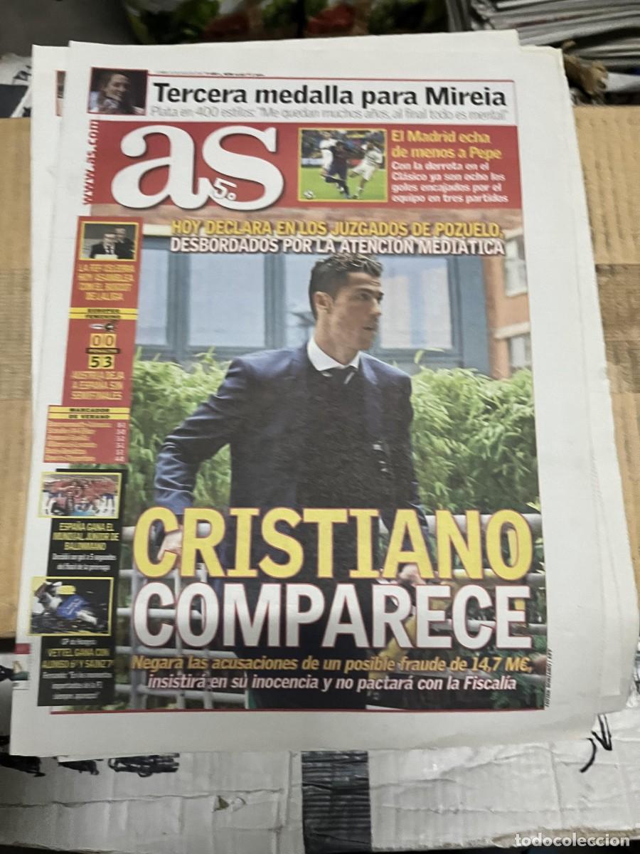 Coleccionismo deportivo: AS (31-7-2017) CRISTIANO RONALDO REAL MADRID MEDALLA MIREIA BELMONTE VETTEL FORMULA 1