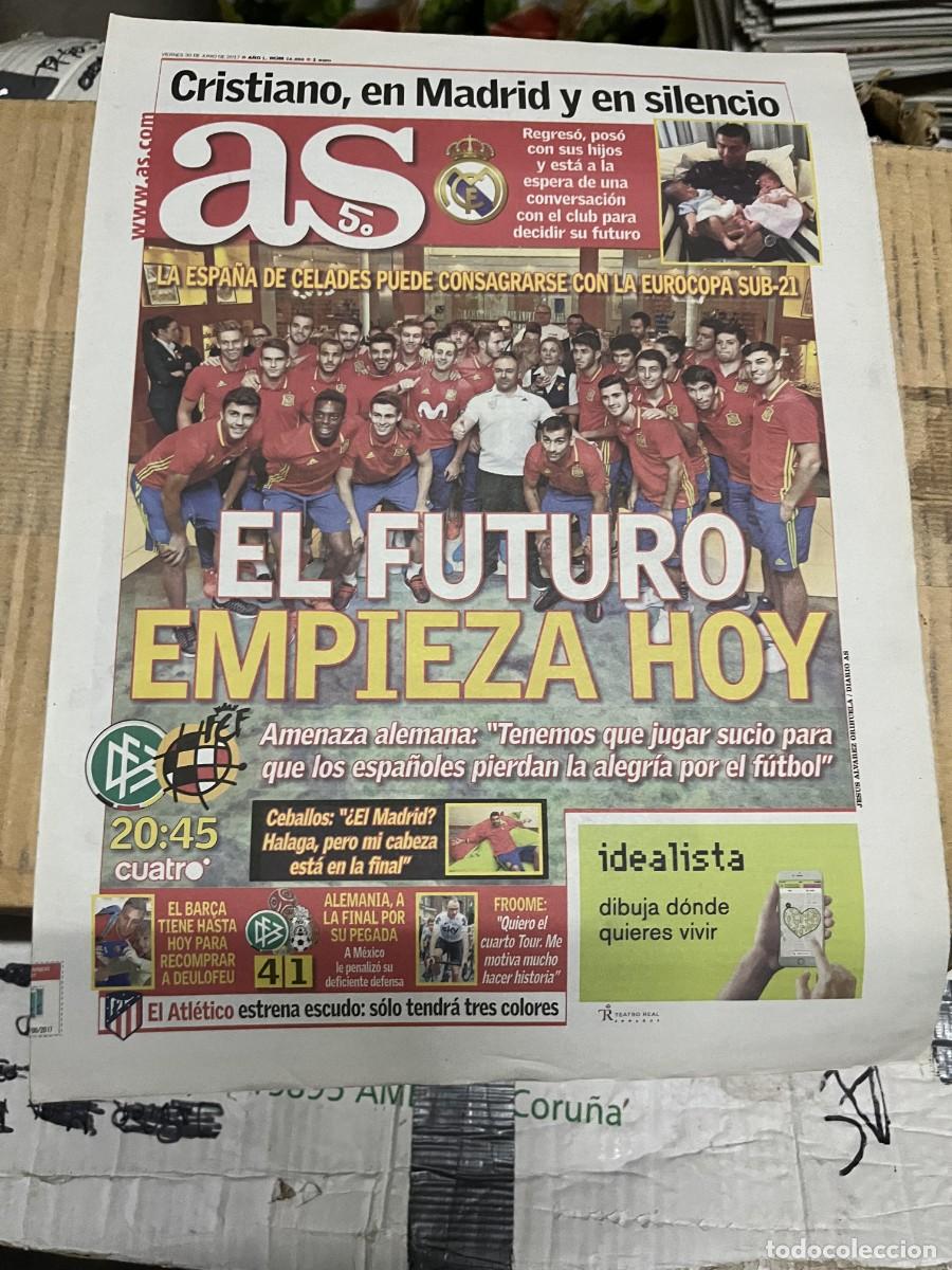Coleccionismo deportivo: AS (30-6-2017) PADRE CRISTIANO RONALDO HOY SUB-21 ALEMANIA ESPA&Ntilde;A SELECCION ESPA&Ntilde;OLA