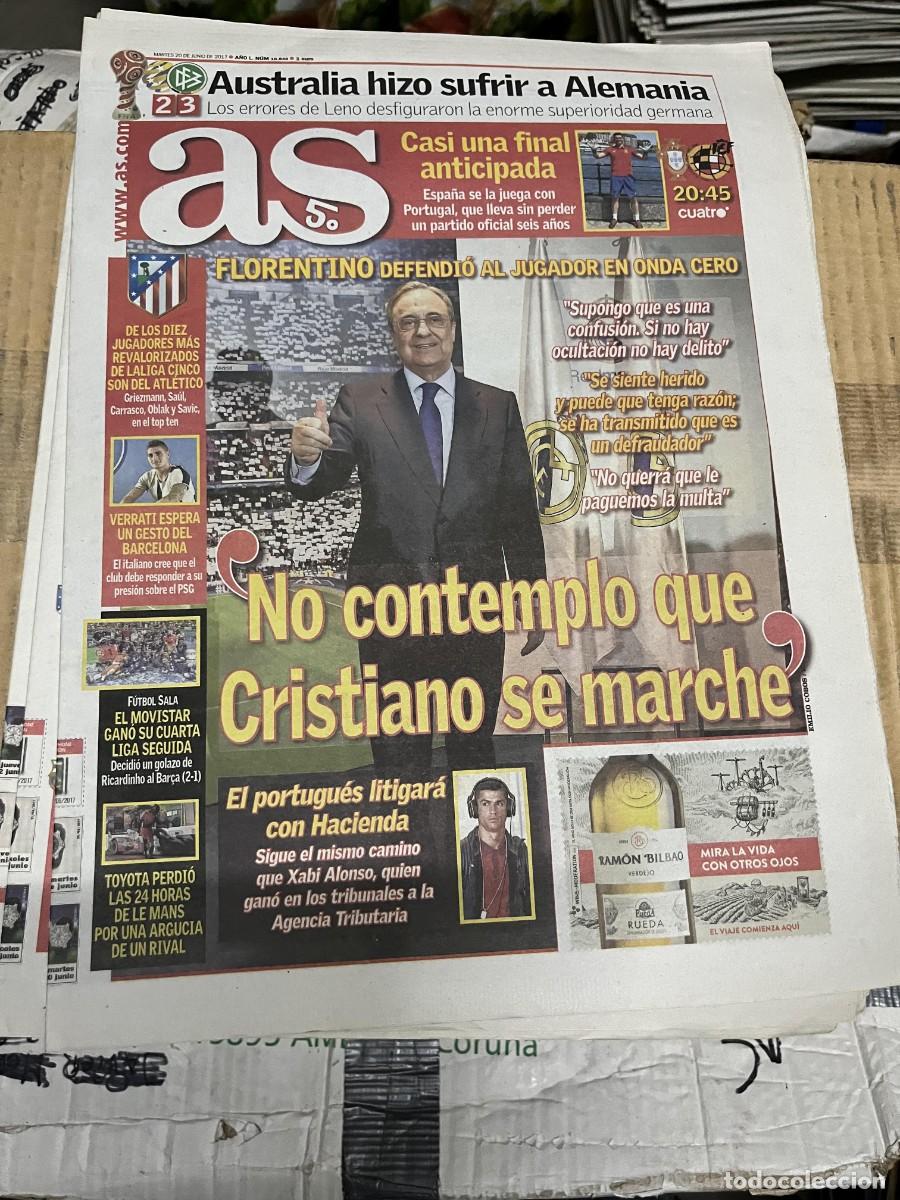 Coleccionismo deportivo: AS (20-6-2017) FLORENTINO PEREZ AUSTRALIA 2-3 ALEMANIA PORTUGAL ESPA&Ntilde;A HOY