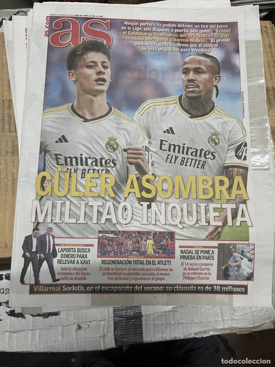 Coleccionismo deportivo: AS (21-5-2024) ARDA GULER MILITAO REAL MADRID LAPORTA RAFAEL NADAL ATLETICO MADRID