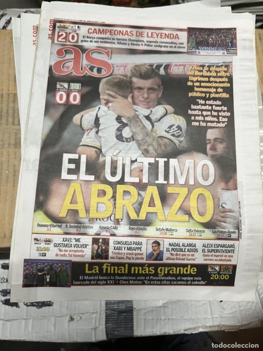 Coleccionismo deportivo: AS (26-5-2024) DESPEDIDA KROOS REAL MADRID 0-0 BETIS CAMPEON CHAMPIONS BARCELONA 2-0 LYON FEMENINA
