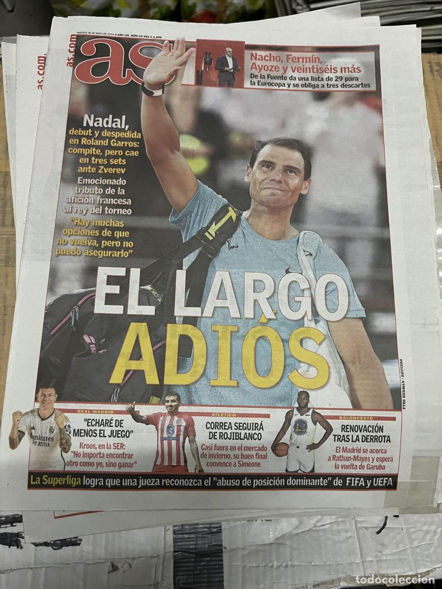 Coleccionismo deportivo: AS (28-5-2024) TENIS RAFAEL NADAL ZVEREV WIMBLEDON DE LA FUENTE LIGA ESPA&Ntilde;A