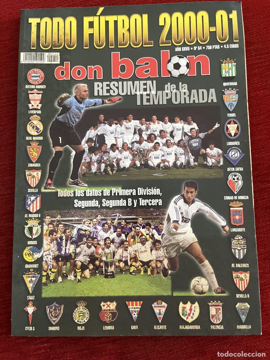 Coleccionismo deportivo: REVISTA TODO FUTBOL DON BALON # 54 GUIA EXTRA ESPECIAL LIGA TEMPORADA 00 01 2000 2001