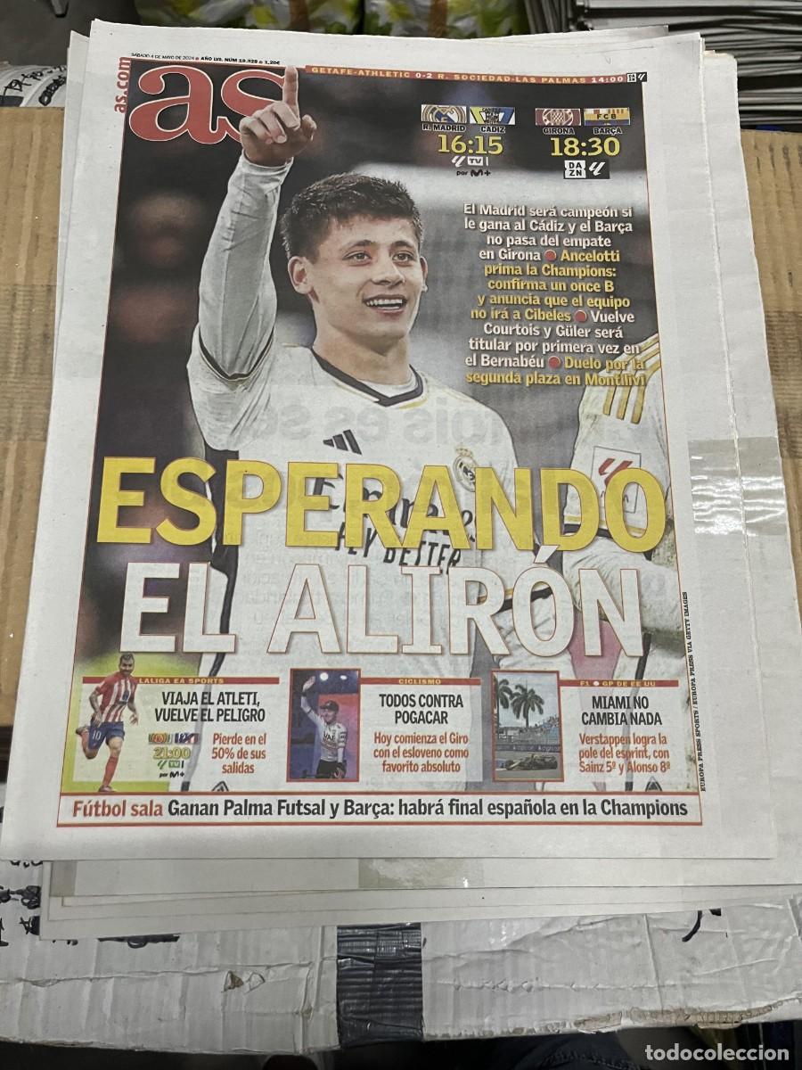 Coleccionismo deportivo: AS (4-5-2024) ARDA GULER REAL MADRID CADIZ MALLORCA ATLETICO POGACAR GIRONA BARCELONA JORNADA LIGA