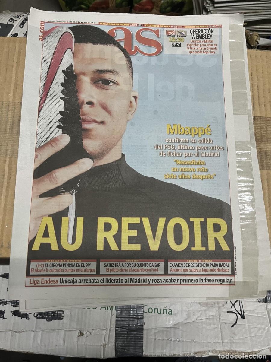 Coleccionismo deportivo: AS (11-5-2024) PSG FICHAJE MBAPPE GRANADA REAL MADRID JORNADA LIGA