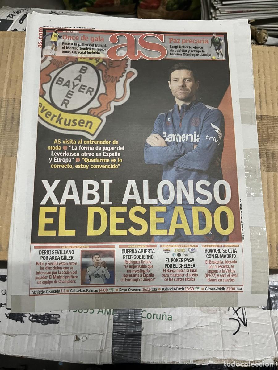 Coleccionismo deportivo: AS (20-4-2024) XABI ALONSO BAYER LEVERKUSEN SERGI ROBERTO CHAMPIONS FEMENINA BARCELONA CHELSEA