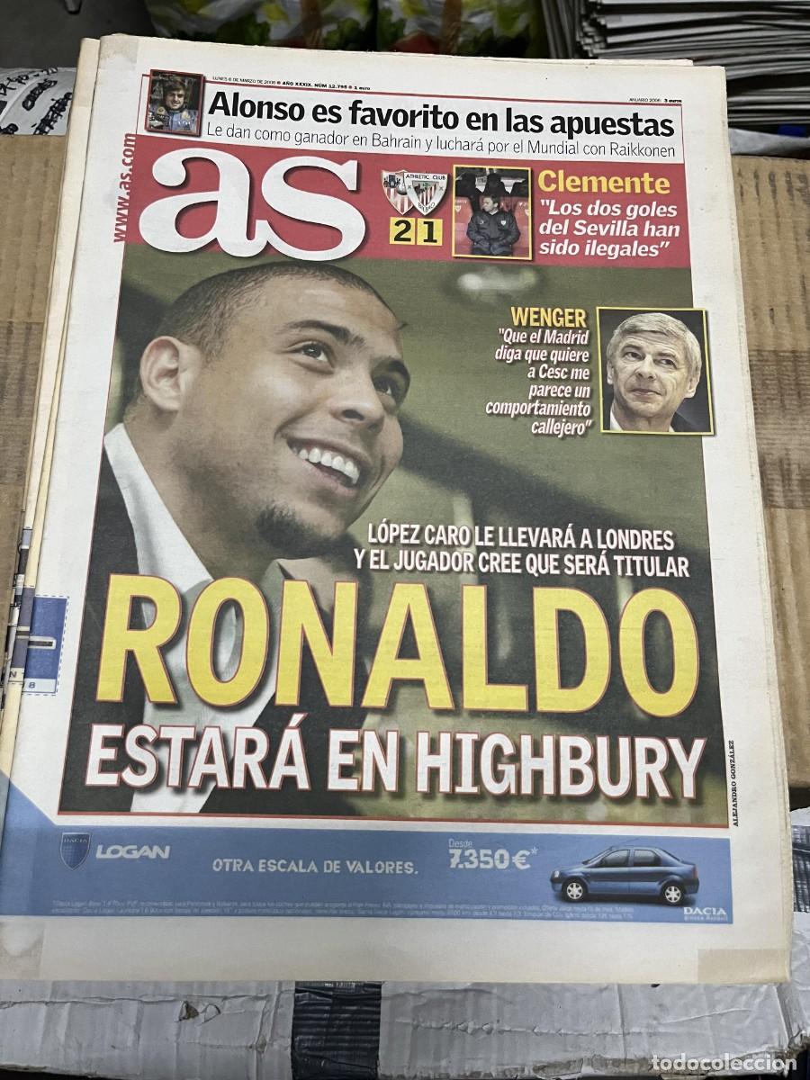 Coleccionismo deportivo: AS (6-3-2006) RONALDO NAZARIO SEVILLA 2-1 ATHLETIC BILBAO JORNADA LIGA WENGER CLEMENTE