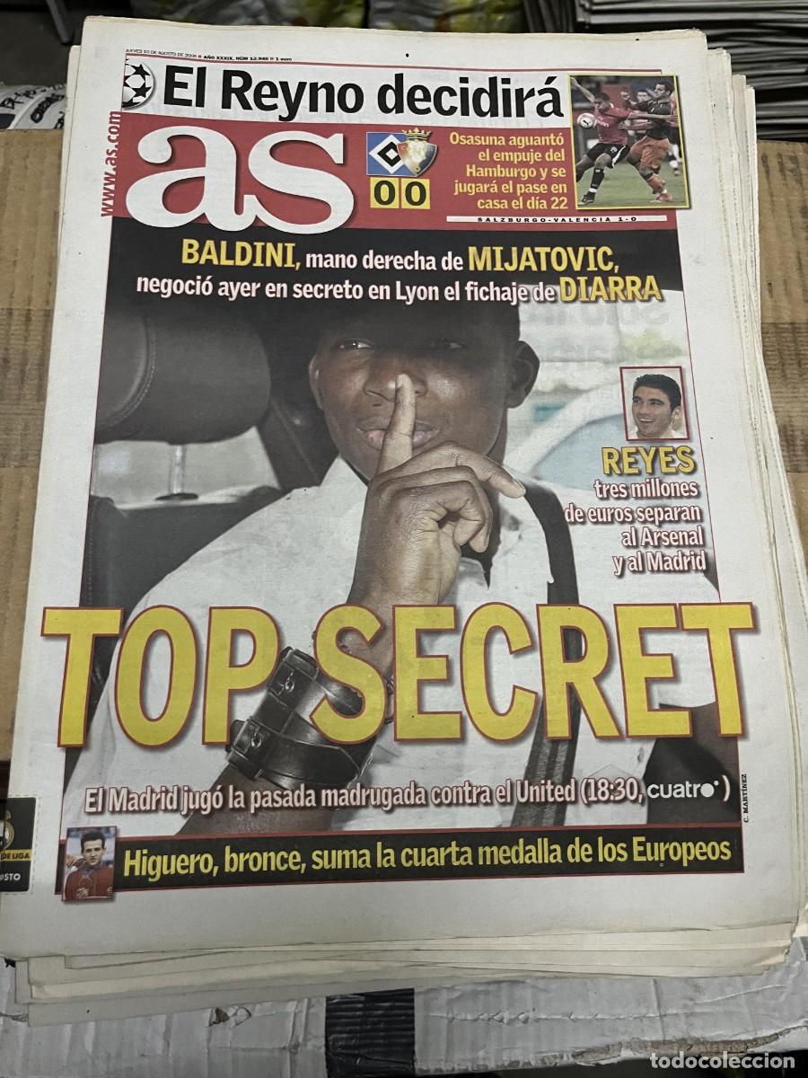 Coleccionismo deportivo: AS (10-8-2006) HAMBURGO 0-0 OSASUNA BALDINI MIJATOVIC DIARRA REYES REAL MADRID HIGUERO BRONCE