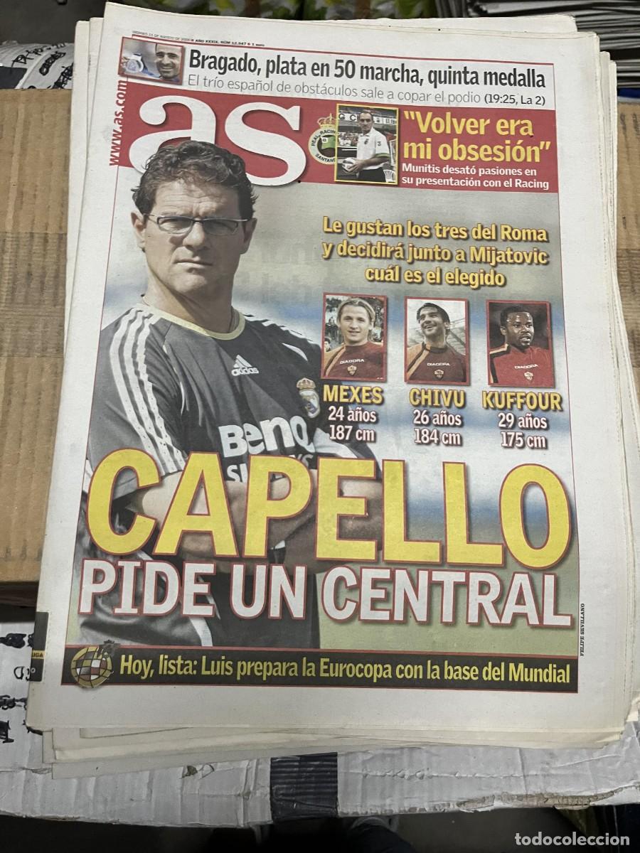 Coleccionismo deportivo: AS (11-8-2006) FABIO CAPELLO BRAGADO MEXES CHIVU KUFFOUR EUROCOPA LISTA CONVOCADOS