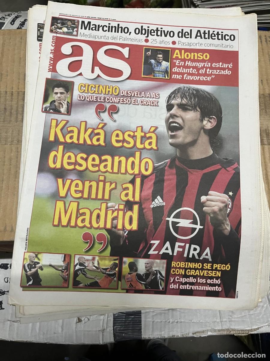 Coleccionismo deportivo: AS (2-8-2006) MARCINHO PALMEIRAS ATLETICO MADRID MILAN CICINHO POSIBLE FICHAJE REAL MADRID KAKA