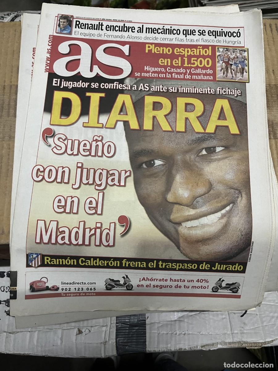 Coleccionismo deportivo: AS (8-8-2006) FORMULA 1 RENAULT POSIBLE FICHAJE DIARRA REAL MADRID RAMON CALDERON JURADO ATLETICO