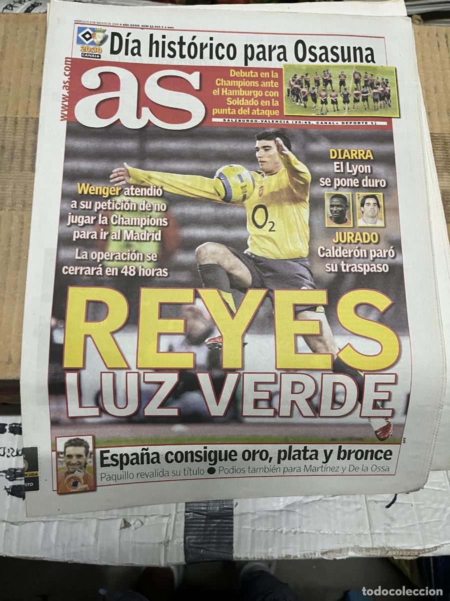 Coleccionismo deportivo: AS (9-8-2006) REYES ARSENAL REAL MADRID JURADO DIARRA ATLETICO MADRID WENGER HAMBURGO VALENCIA