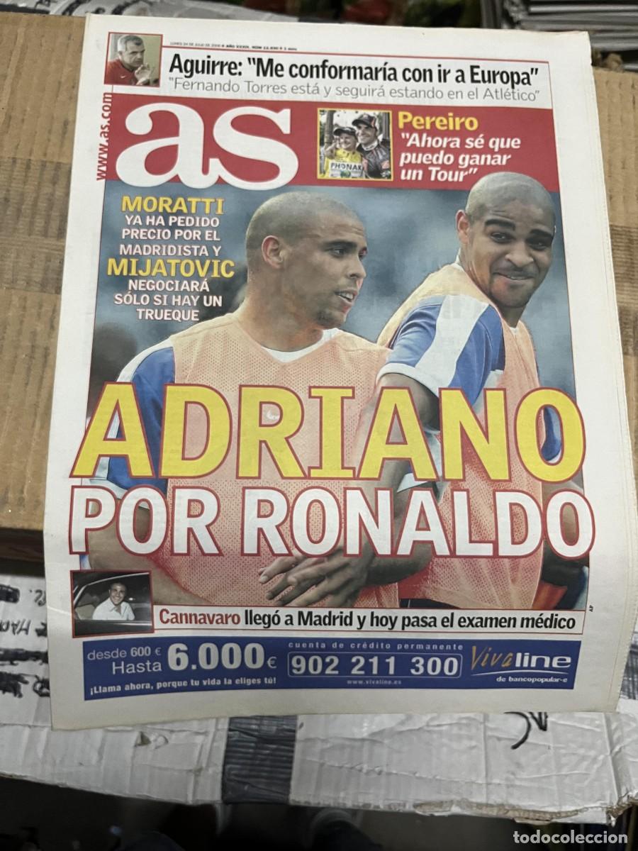 Coleccionismo deportivo: AS (24-7-2006) RONALDO NAZARIO ADRIANO MORATTI MIJATOVIC AGUIRRE FERNANDO TORRES CANNAVARO