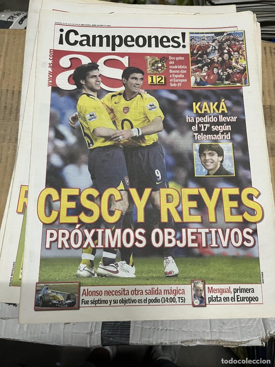 Coleccionismo deportivo: AS (30-7-2006) CAMPEON FINAL SUB-19 EUROPEO ESPA&Ntilde;A 2-1 ESCOCIA REYES CESC FABREGAS BUENO KAKA