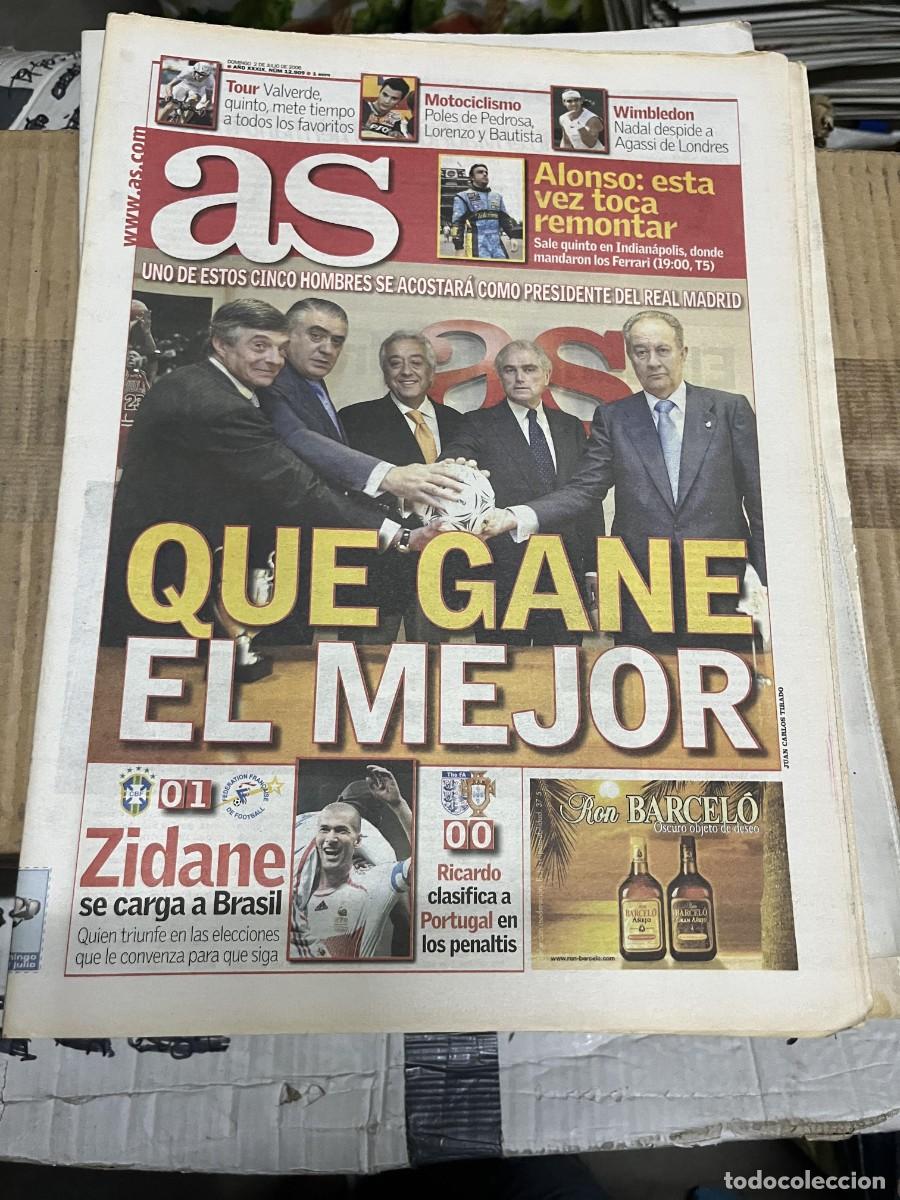 Coleccionismo deportivo: AS (2-7-2006) MUNDIAL ALEMANIA ELECCIONES PRESIDENTE REAL MADRID CAMACHO LORENZO CALDERON
