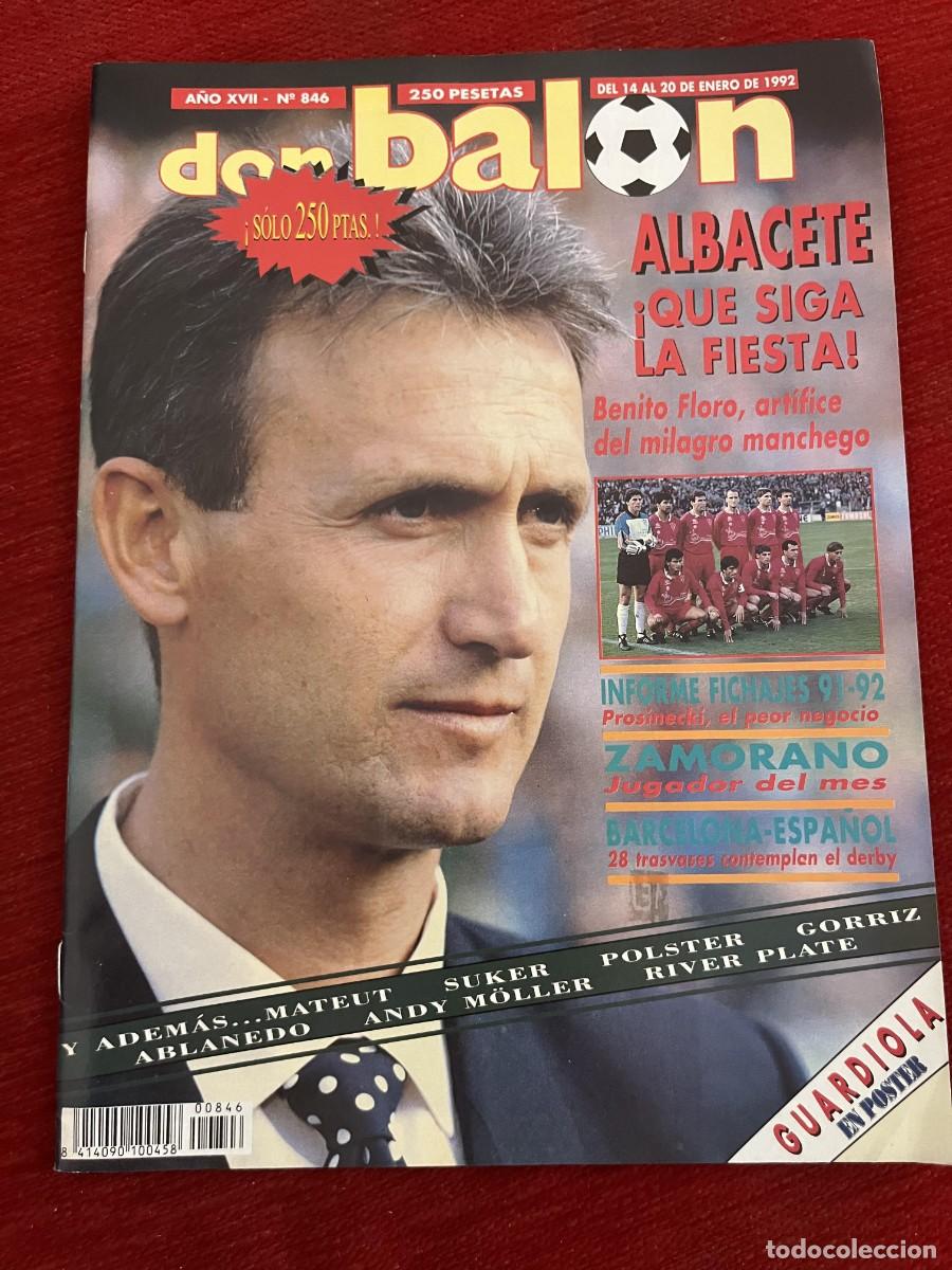 Coleccionismo deportivo: REVISTA DON BALON # 846 (20-1-1992) ALBACETE BENITO FLORO POSTER PEP GUARDIOLA BARCELONA