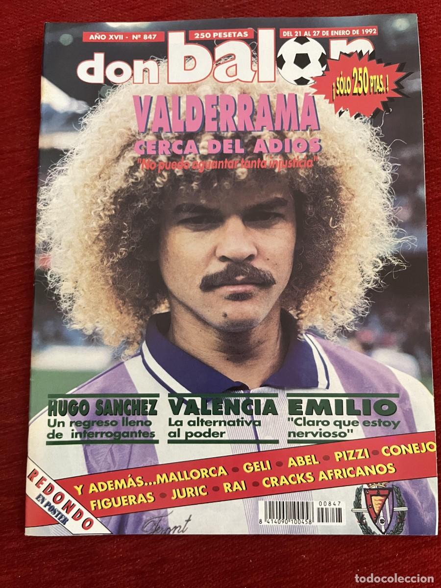 Coleccionismo deportivo: REVISTA DON BALON # 847 (27-1-1992) VALDERRAMA VALLADOLID FERNANDO REDONDO POSTER TENERIFE