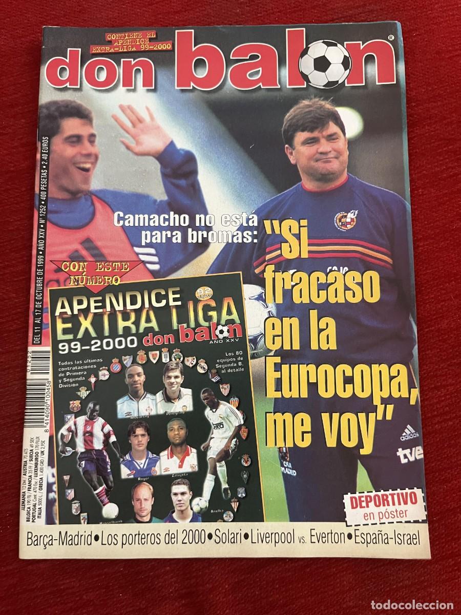 Coleccionismo deportivo: REVISTA DON BALON # 1252 (17-10-1999) CAMACHO EUROCOPA GUARDIOLA HIERRO POSTER DEPORTIVO CORU&Ntilde;A