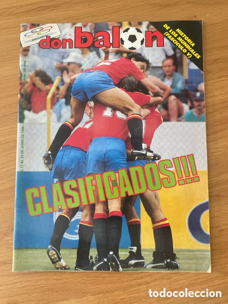 Coleccionismo deportivo: Don bal&oacute;n 557 - Fasc&iacute;culo historia mundiales - Mexico 86 - Espa&ntilde;a - Laudrup - Figueres - Platini