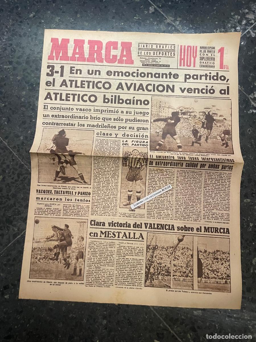 Coleccionismo deportivo: MARCA - DIARIO GRAFICO DE LOS DEPORTES N&ordm; ESPECIAL DE LOS MARTES A&Ntilde;O III - 13 JUNIO 1944 N&ordm; 482