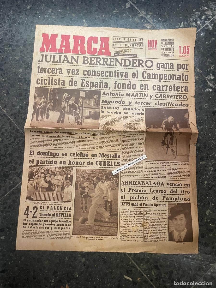 Coleccionismo deportivo: MARCA - DIARIO GRAFICO DE LOS DEPORTES N&ordm; ESPECIAL DE LOS MARTES A&Ntilde;O III - 4 JULIO 1944 N&ordm; 500