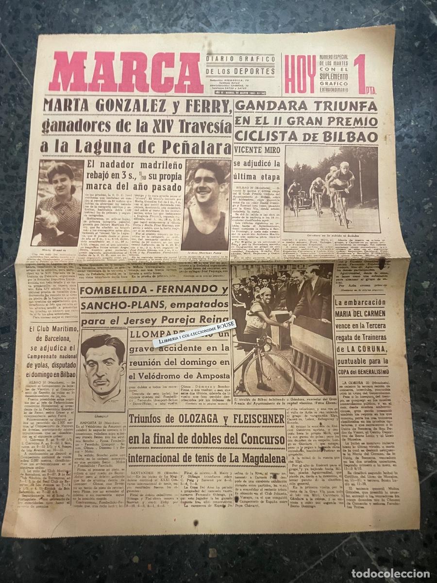 Coleccionismo deportivo: MARCA - DIARIO GRAFICO DE LOS DEPORTES N&ordm; ESPECIAL DE LOS MARTES A&Ntilde;O III - 22 AGOSTO 1944 - N&ordm; 542