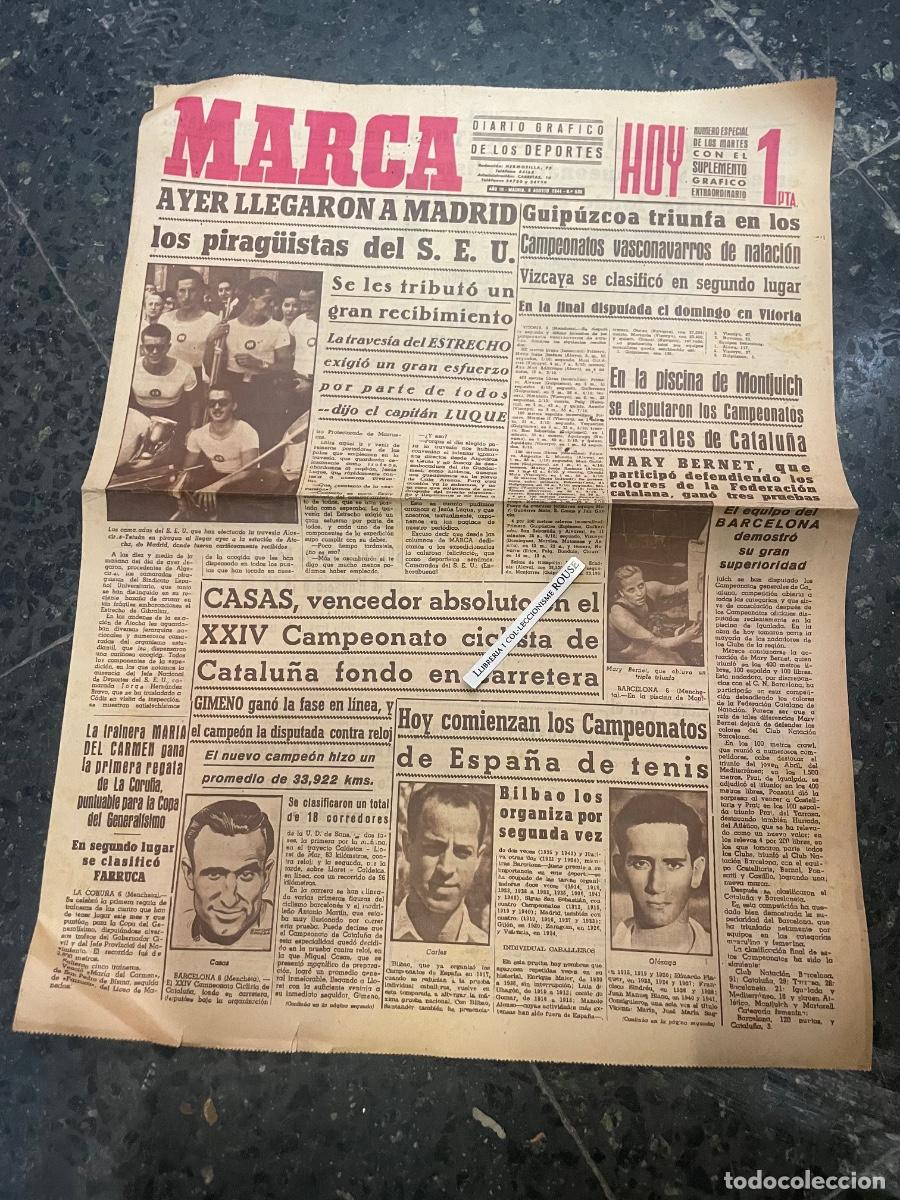 Coleccionismo deportivo: MARCA - DIARIO GRAFICO DE LOS DEPORTES N&ordm; ESPECIAL DE LOS MARTES A&Ntilde;O III - 8 AGOSTO 1944 - N&ordm; 530