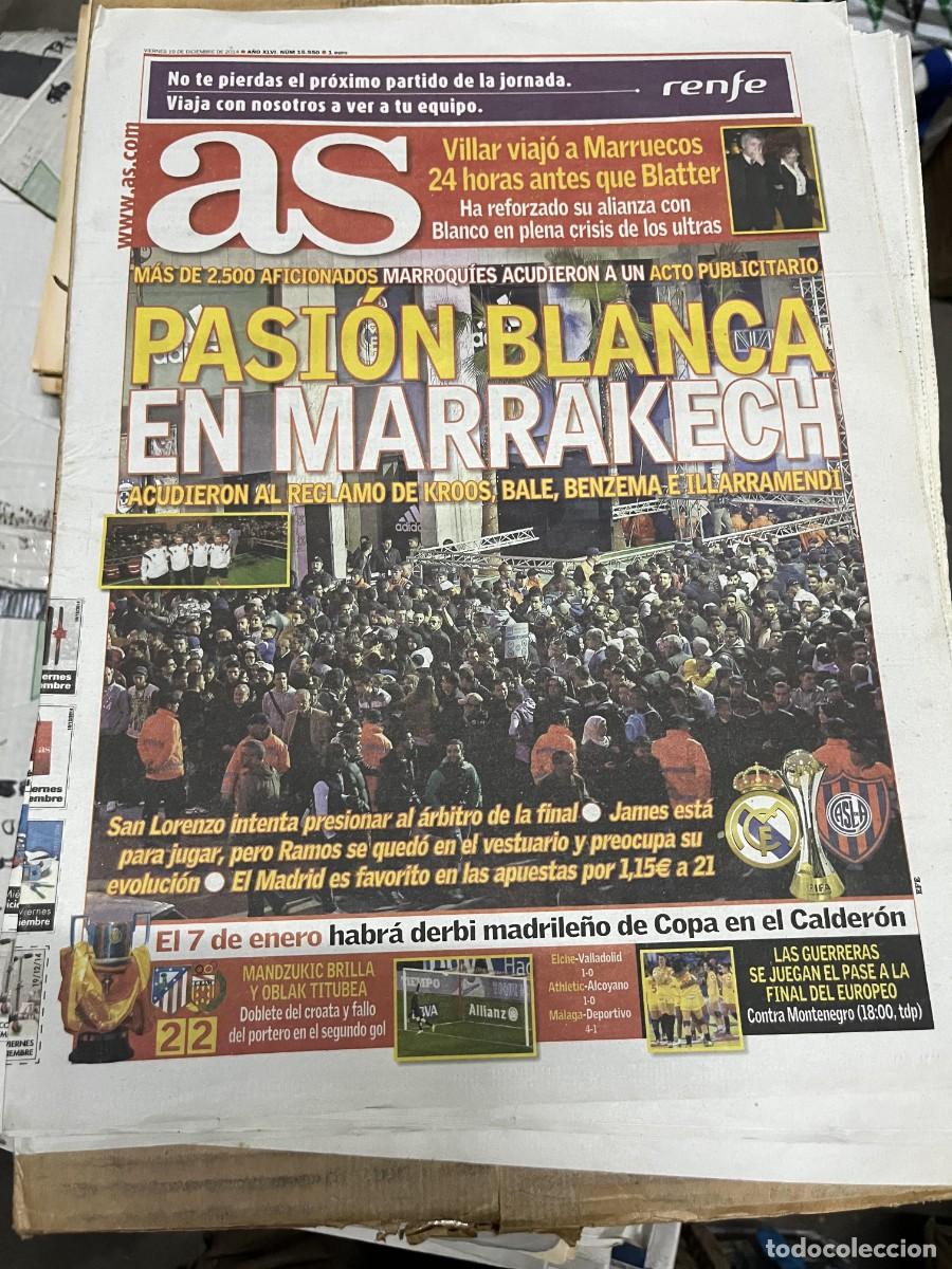 Coleccionismo deportivo: AS (19-12-2014) ANGEL MARIA VILLAR BLATTER FINAL INTERCONTINENTAL REAL MADRID SAN LORENZO