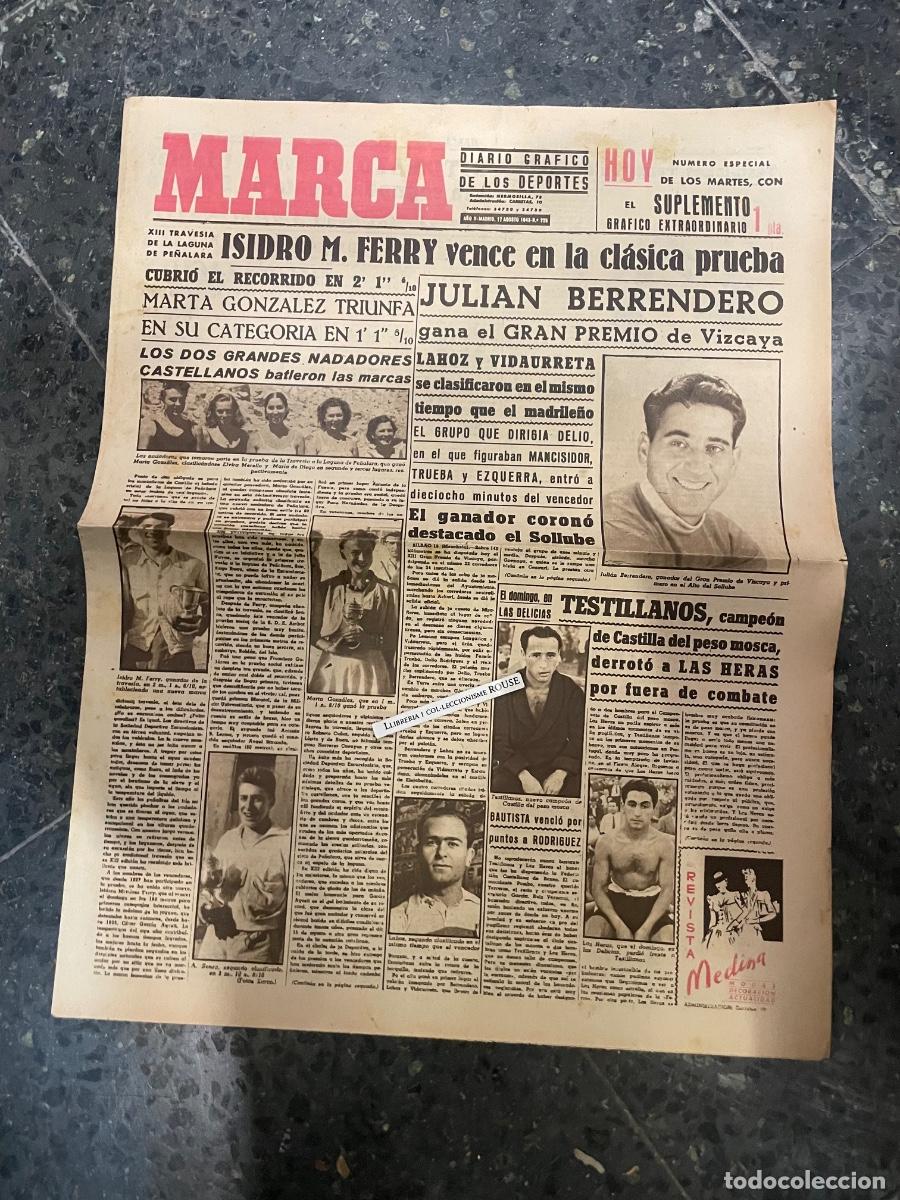 Coleccionismo deportivo: MARCA - DIARIO GRAFICO DE LOS DEPORTES N&ordm; ESPECIAL DE LOS MARTES A&Ntilde;O II - 17 AGOSTO 1943 N&ordm; 226